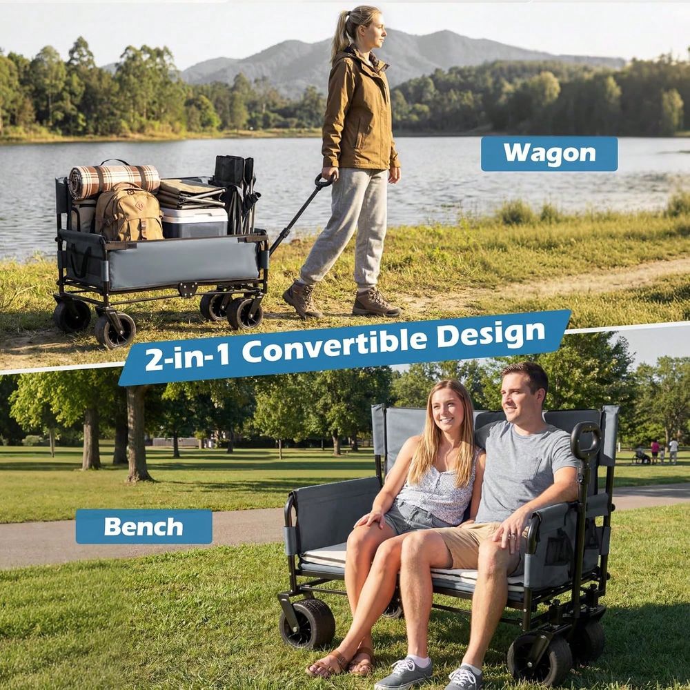 Wagon Bench Seat Combo, Collap - Pull Cart Fold review and price