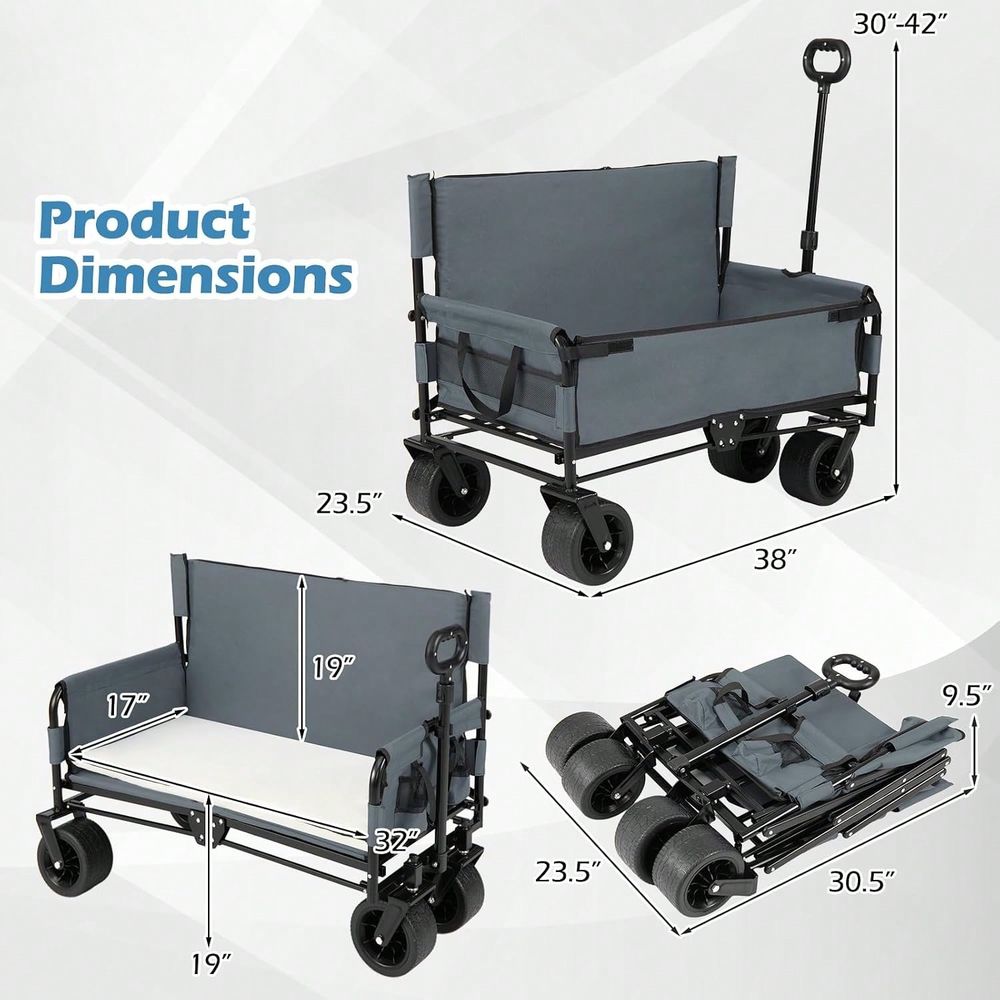 Wagon Bench Seat Combo, Collap - Pull Cart Fold review and price